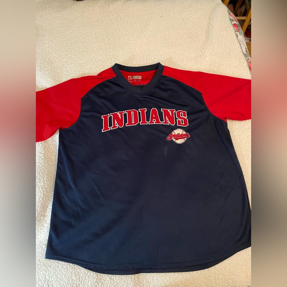 MLB Red and Navy Apparel Cleveland Indians size 2XL